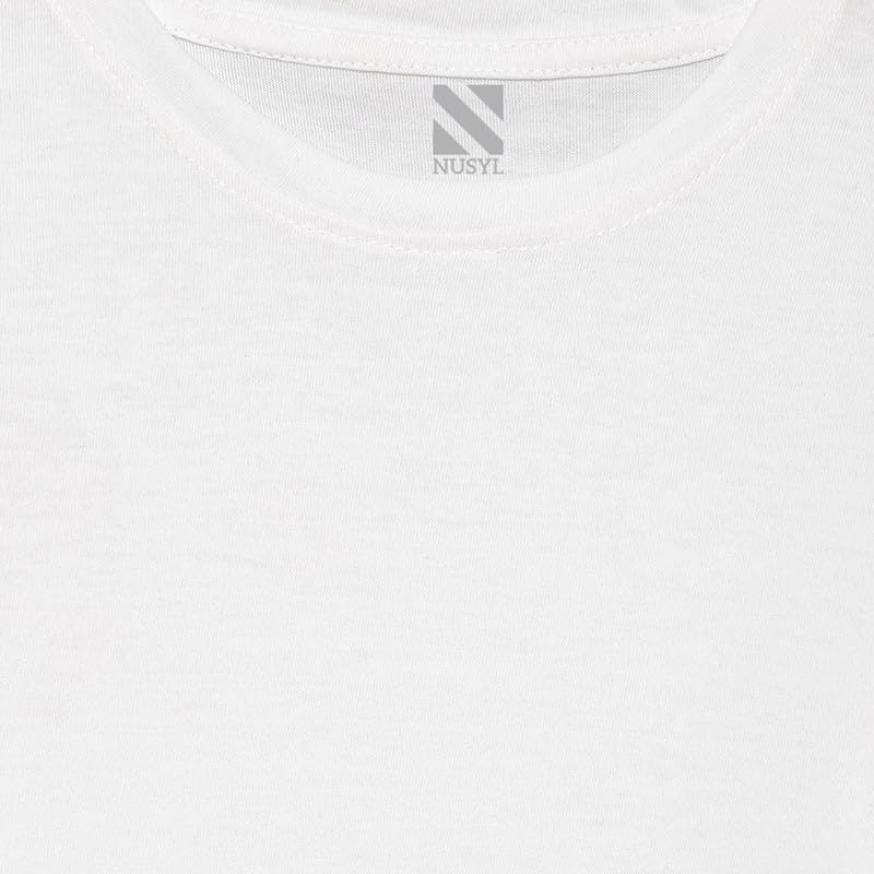 Nusyl Girls Half Sleeves Solid T-Shirt for Kids | Soft Cotton Blend | Comfortable Regular Fit | Casual 2-16 Years | White - Image 3