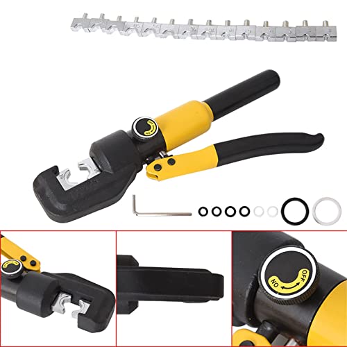 findmall 6 Ton Hydraulic Cable Lug Crimper, 12 AWG to 2/0 AWG Industrial Hydraulic Crimping Tool, Electrical Terminal Cable Wire Tool with 9 Dies (4, 6, 8, 10, 16, 25, 35, 50, 70) - Image 3