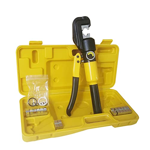 findmall 6 Ton Hydraulic Cable Lug Crimper, 12 AWG to 2/0 AWG Industrial Hydraulic Crimping Tool, Electrical Terminal Cable Wire Tool with 9 Dies (4, 6, 8, 10, 16, 25, 35, 50, 70) - Image 1