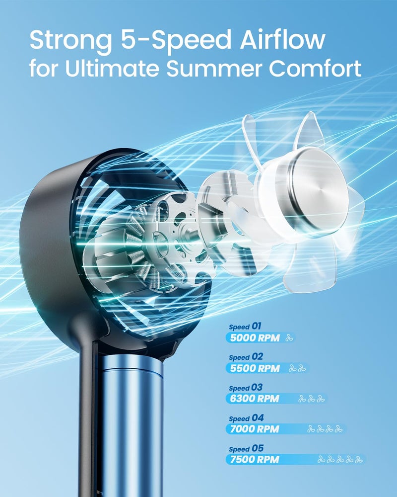 ARCTICOOL Ice-Cool Portable Mini Fan with Semiconductor Cooling Tech - 7500RPM Rechargeable Handheld Fan with Buckle, 2000mAh Battery, Pocket-Sized Cooling for Makeup, Travel, and Outdoor Use (Black) - Image 4