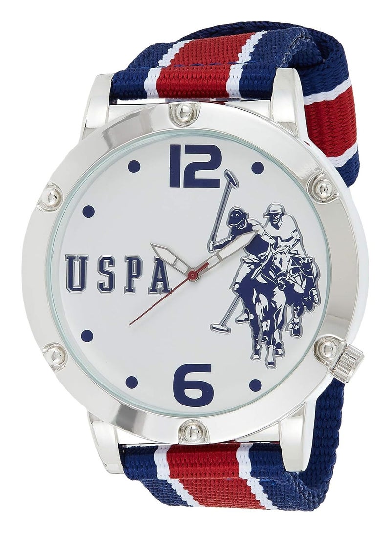 U.S. Polo Assn. ساعة كواتز للرجال من يو إس بولو أسن، عرض تناظري وحزام نايلون - USC57003 - Image 1