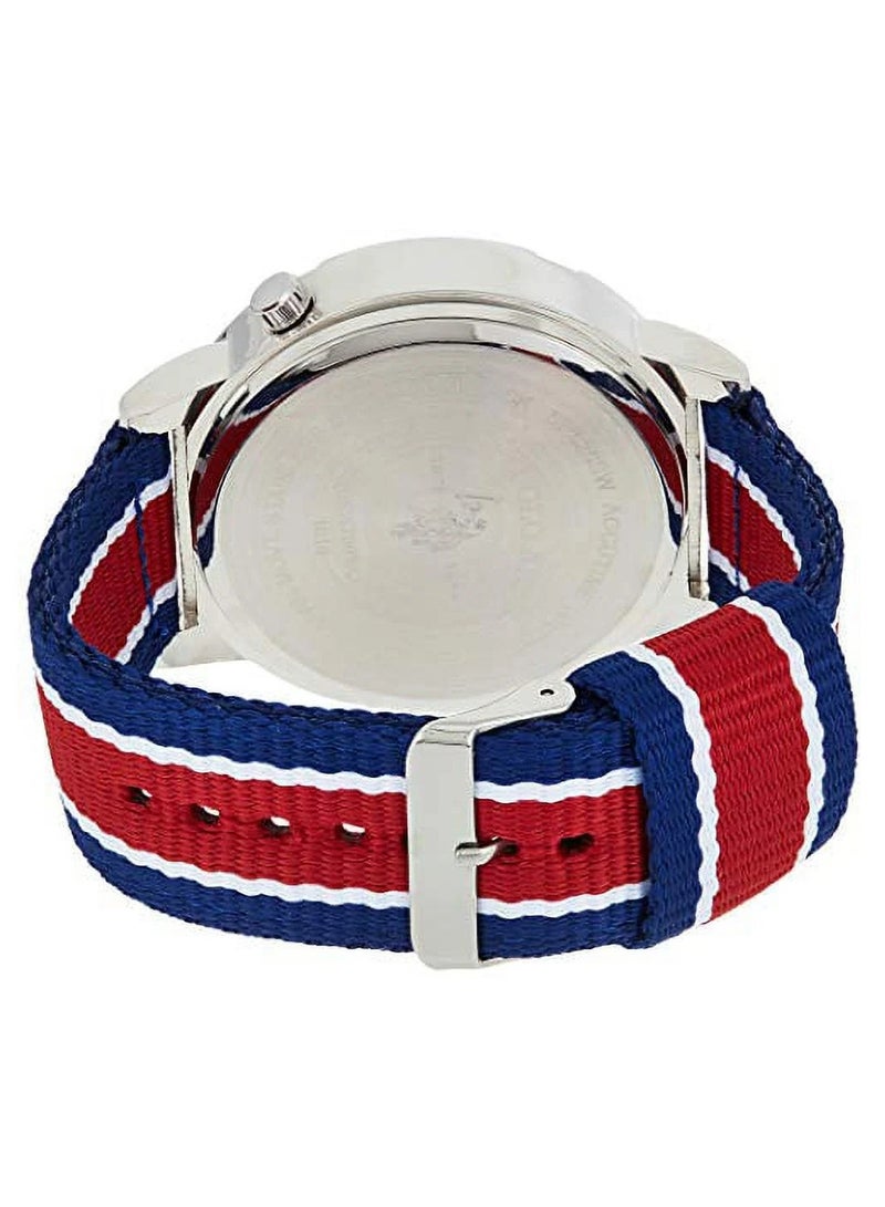U.S. Polo Assn. ساعة كواتز للرجال من يو إس بولو أسن، عرض تناظري وحزام نايلون - USC57003 - Image 3