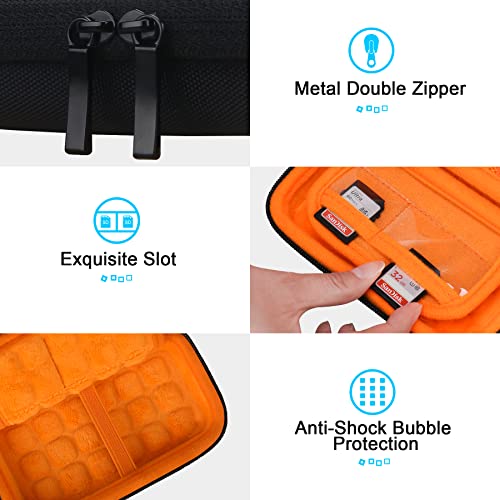 Lacdo Hard Carrying Case for SanDisk Extreme Pro/SanDisk Extreme Portable External SSD 500GB 1TB 2TB 4TB 8TB USB-C Solid State Drive EVA Shockproof Protective Storage Travel Bag, Black+Orange - Image 3