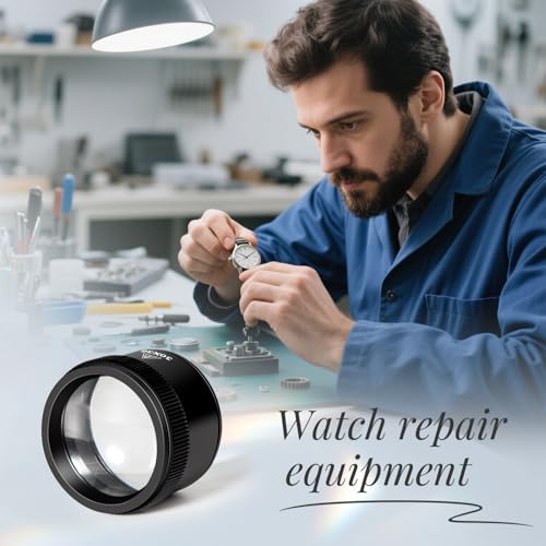 Mlogiroa Magnifying Glass 30X Jewelers Loupe Magnifier Portable Handheld Pocket Magnifier Lens for Close Work Crafts Jewelry Repair Reading Coins Stamps Map(30X-Handheld) - Image 4