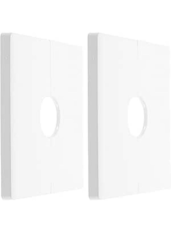 2Pcs White 86 Type Wall Plate Outlet Cover With 22mm Cable Pass Through Hole - Image 1