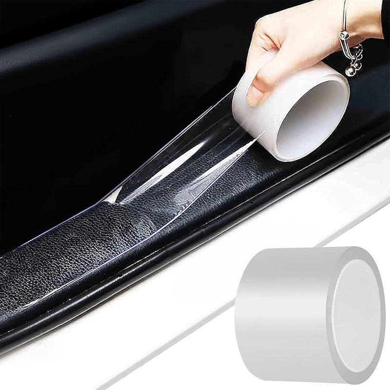 MYFAMIREA Anti-Scratch Anti-Collision Adhesive Strip Car Door Edge Guard Protector Strip Car Door Scuff Plate Protectors Transparent Invisible Tape for Rear Bumper/Door(16.4Ft x 2.8In) - Image 1