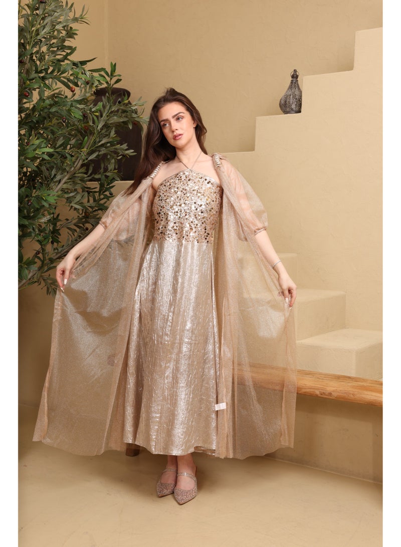 اكسا اككسا جلابية سرايا IK4043 بني - Image 1