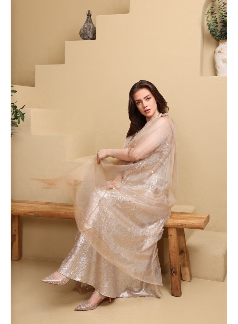 اكسا اككسا جلابية سرايا IK4043 بني - Image 3