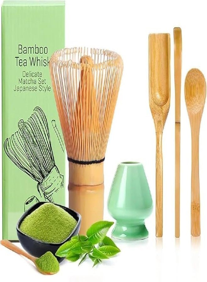 RINKIFY Matcha Whisk Set – Japanese Matcha Tea Set with Bamboo Whisk, Scoop, Whisk Holder & Ceramic Bowl – Traditional Matcha Kit for Tea Lovers (Set of 5) - Image 1