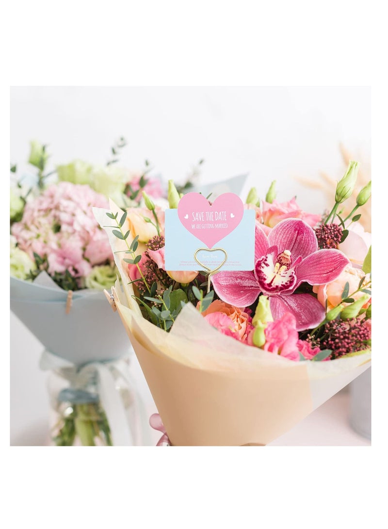 SYOSI Metal Wire Floral Picks Wire Place Card Holder Stand, 30 Pieces 13 Inch Table Number Holder Photo Clip Memo Holder for Wedding Birthday Party Favor - Image 3
