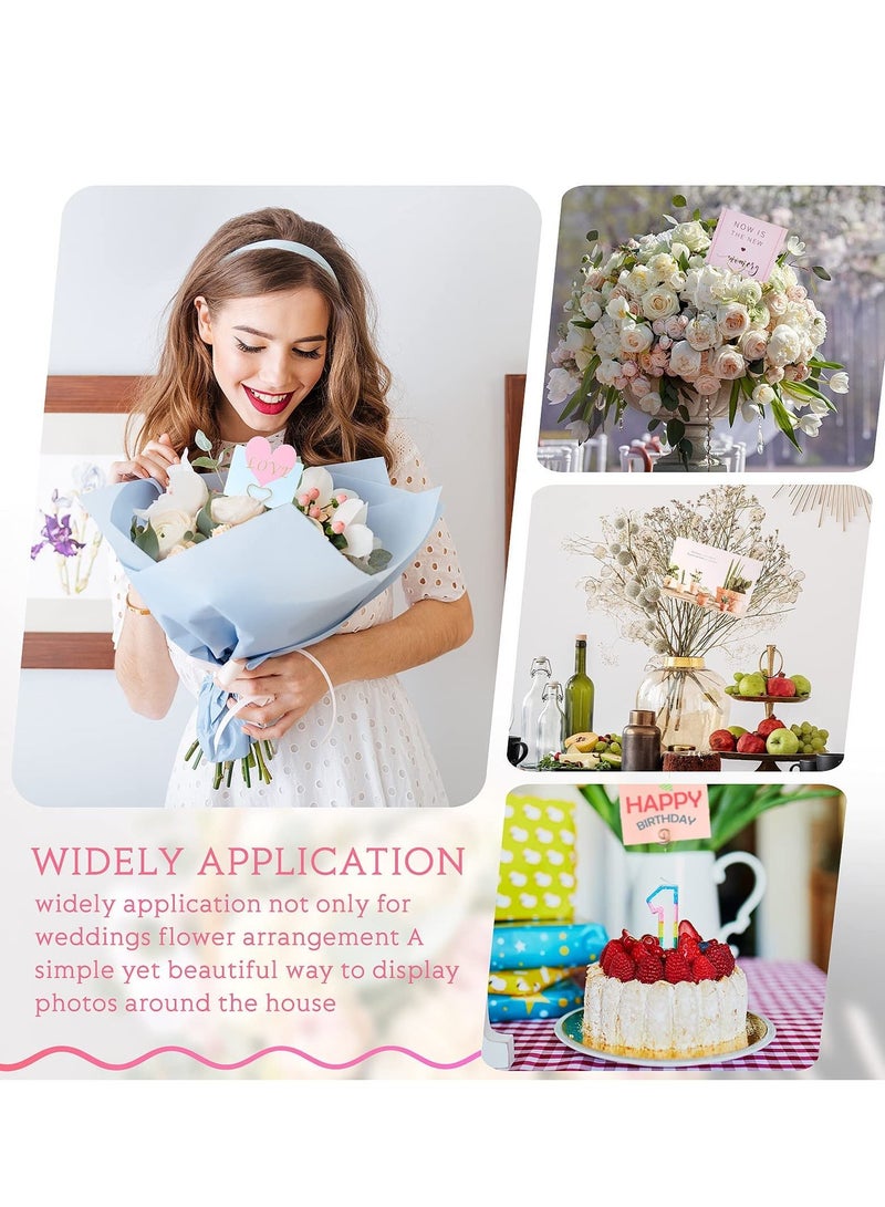 SYOSI Metal Wire Floral Picks Wire Place Card Holder Stand, 30 Pieces 13 Inch Table Number Holder Photo Clip Memo Holder for Wedding Birthday Party Favor - Image 5