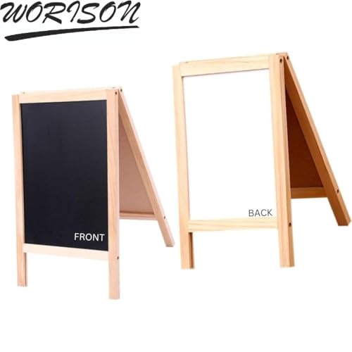 worison Double Sided Chalkboard and Whiteboard Easel Stand – 20X25 CM Wooden Frame Message Board for Signs, Art and Display, Reversible Blackboard and Whiteboard Stand for Home, Office - Image 5