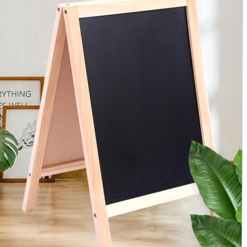 worison Double Sided Chalkboard and Whiteboard Easel Stand – 20X25 CM Wooden Frame Message Board for Signs, Art and Display, Reversible Blackboard and Whiteboard Stand for Home, Office - Image 1