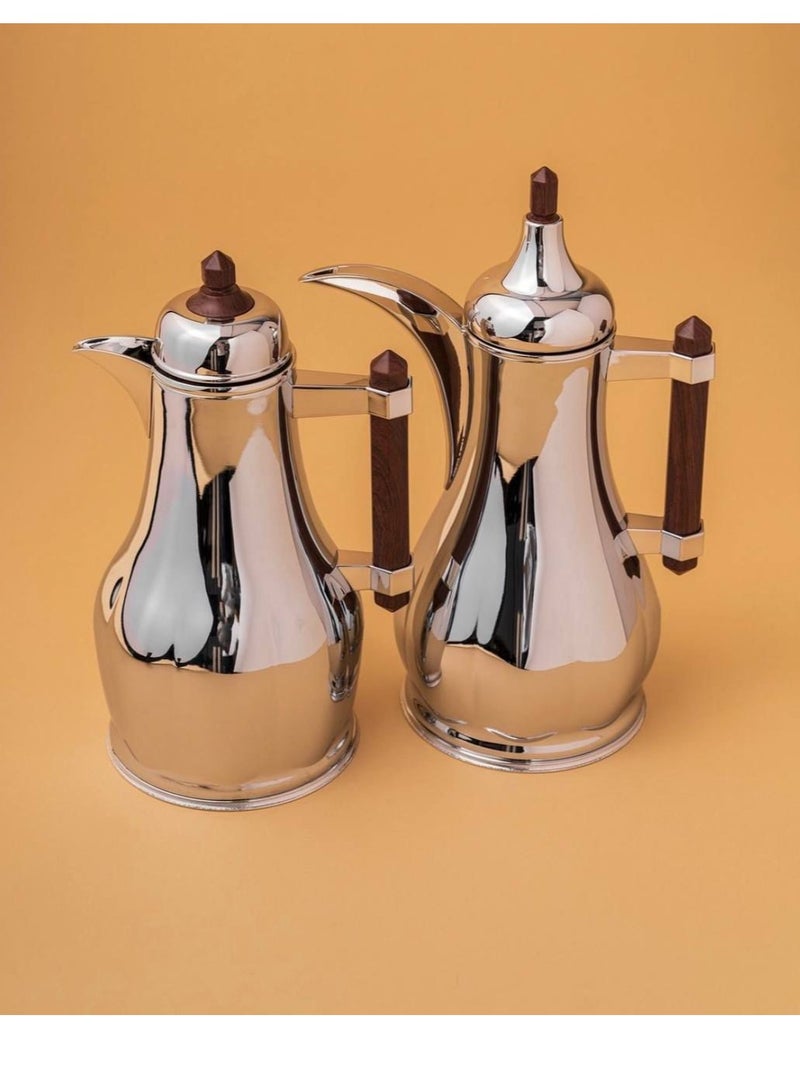 Elegant Design Tea and Coffee Thermos Set/Silver Color