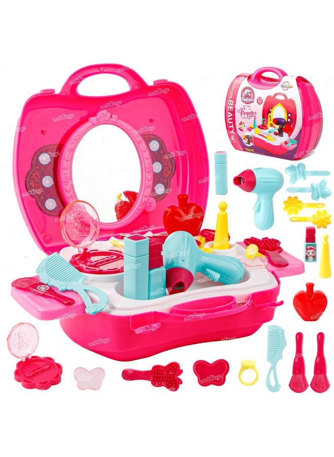 Beauty Makeup Kit For Doll Girls Cosmetic Set Kit Hair Salon With 22 Pcs Makeup Accessories Portable Pretend Play Fashion Set Toy For Kids (Hair Salon -Pink) - pzsku/Z24E293172D9AC5FBC20DZ/45/_/1733730077/03af35cf-d5b7-49d0-abc7-a36213a34f2e