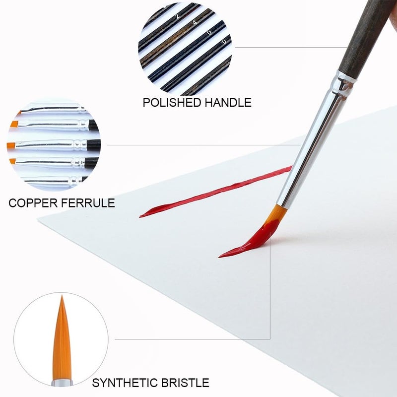 Transon 12pcs Small Detail Painting Brushes for Miniature Model Painting, Suitable for Acrylic Watercolor Gouache Oil Paint - Image 3
