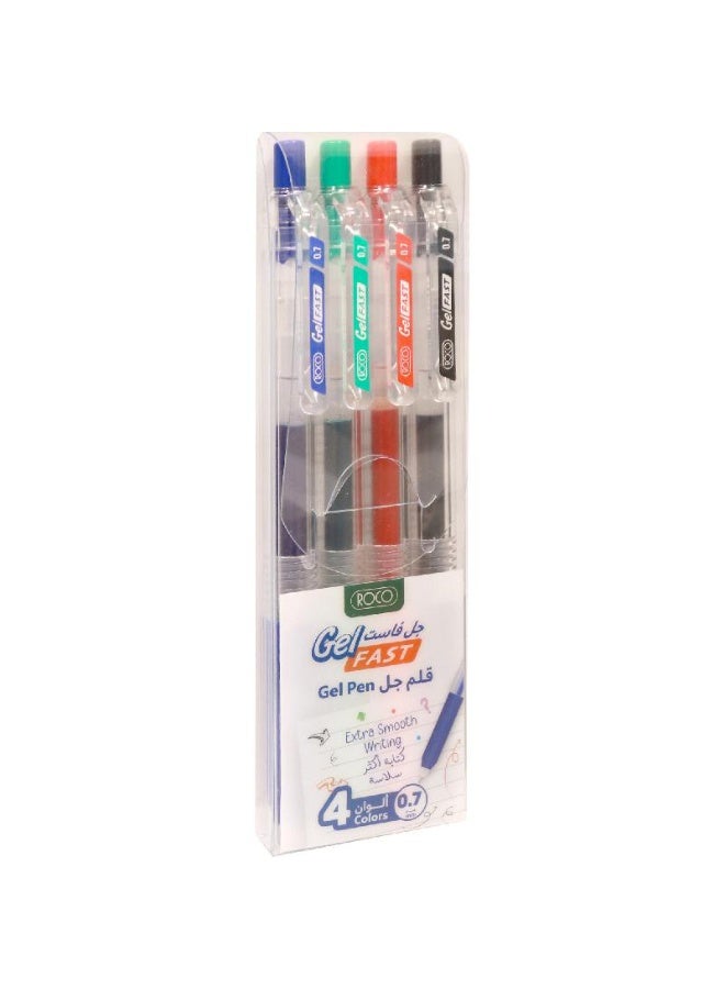 مجموعة أقلام حبر جل مكونة من 4 قطع متعدد الألوان