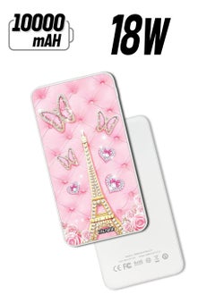 10,000 mAh Super Fast Charging Ultra Compact Power Bank with Quick Charge & Power Delivery, Portable Charger For iPhone and Android Eiffel Tower (2)
