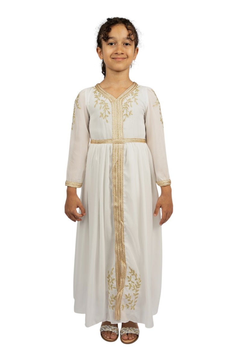 D'Daniela D' Daniela Magical Meadow Abaya Dress - White - Image 1