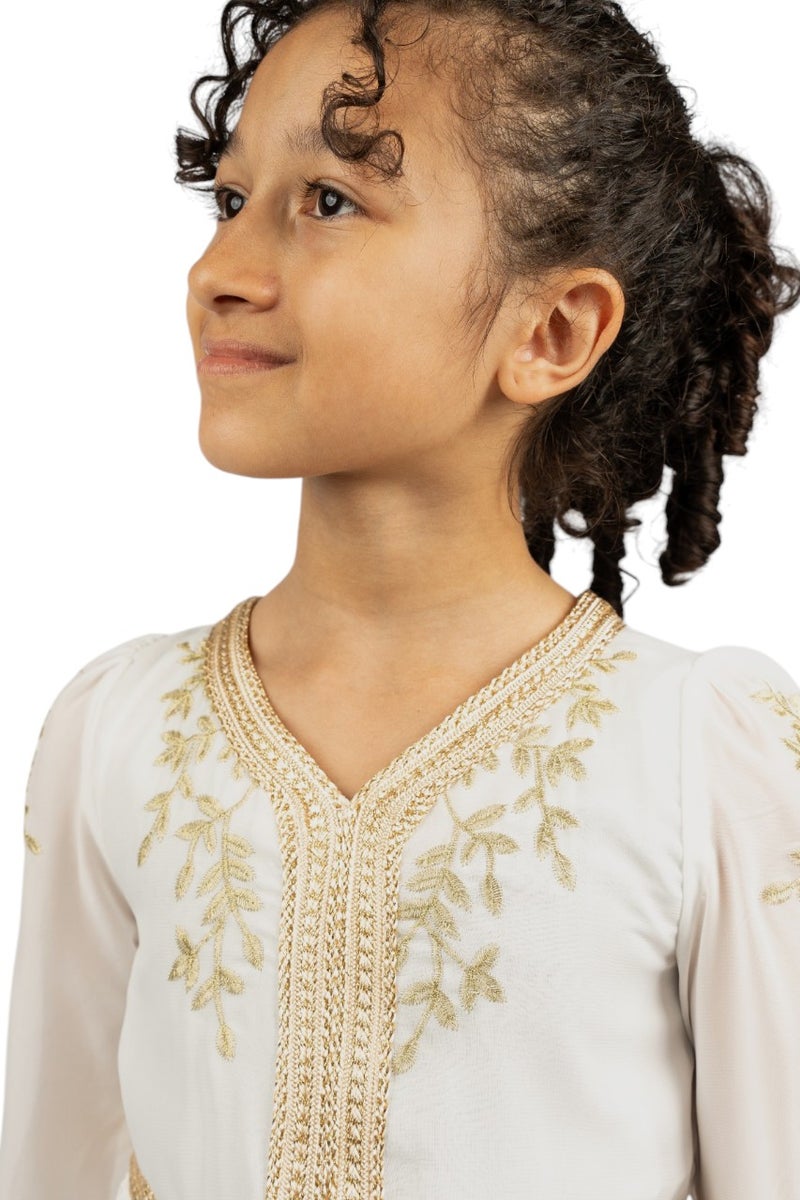 D'Daniela D' Daniela Magical Meadow Abaya Dress - White - Image 3