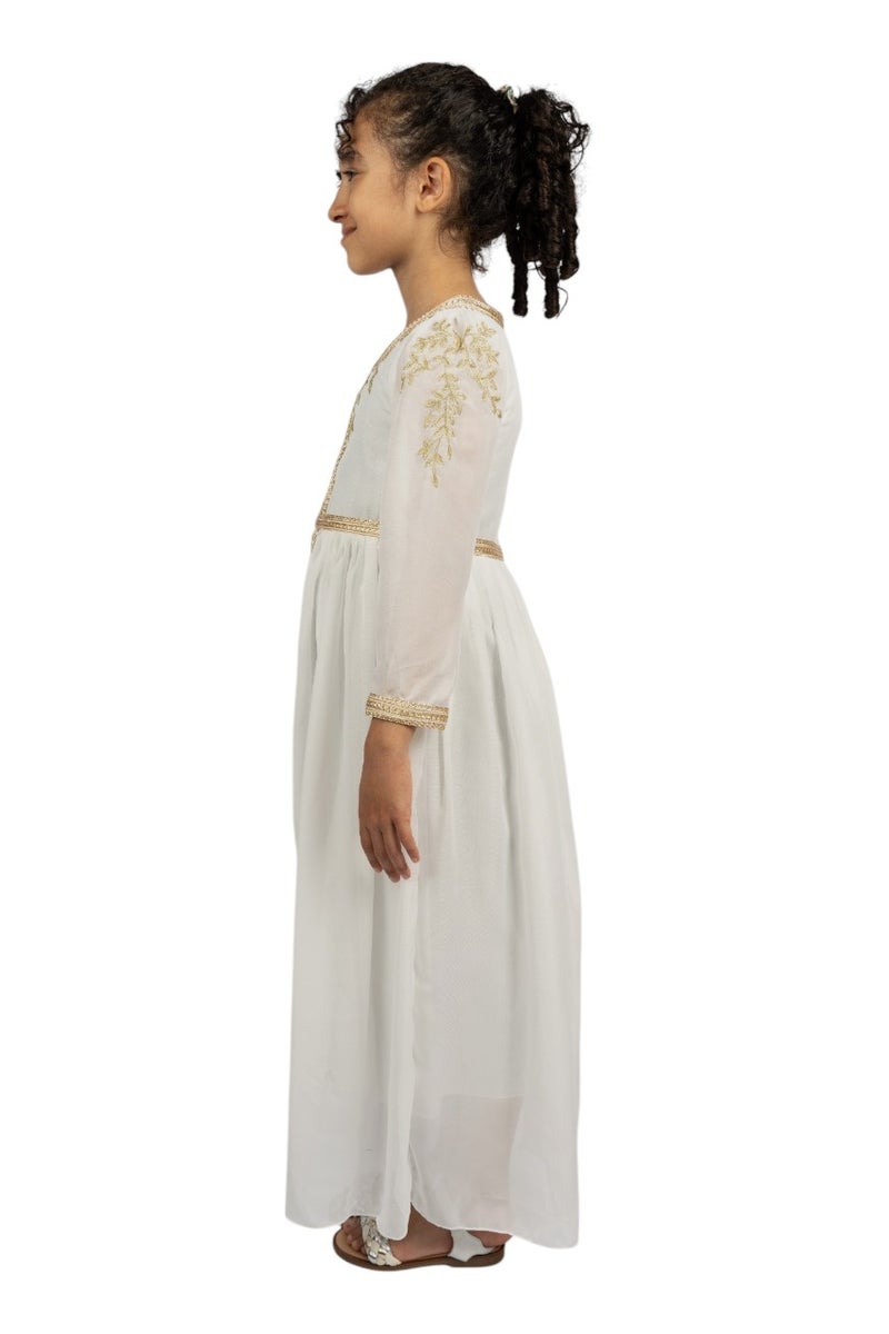 D'Daniela D' Daniela Magical Meadow Abaya Dress - White - Image 4