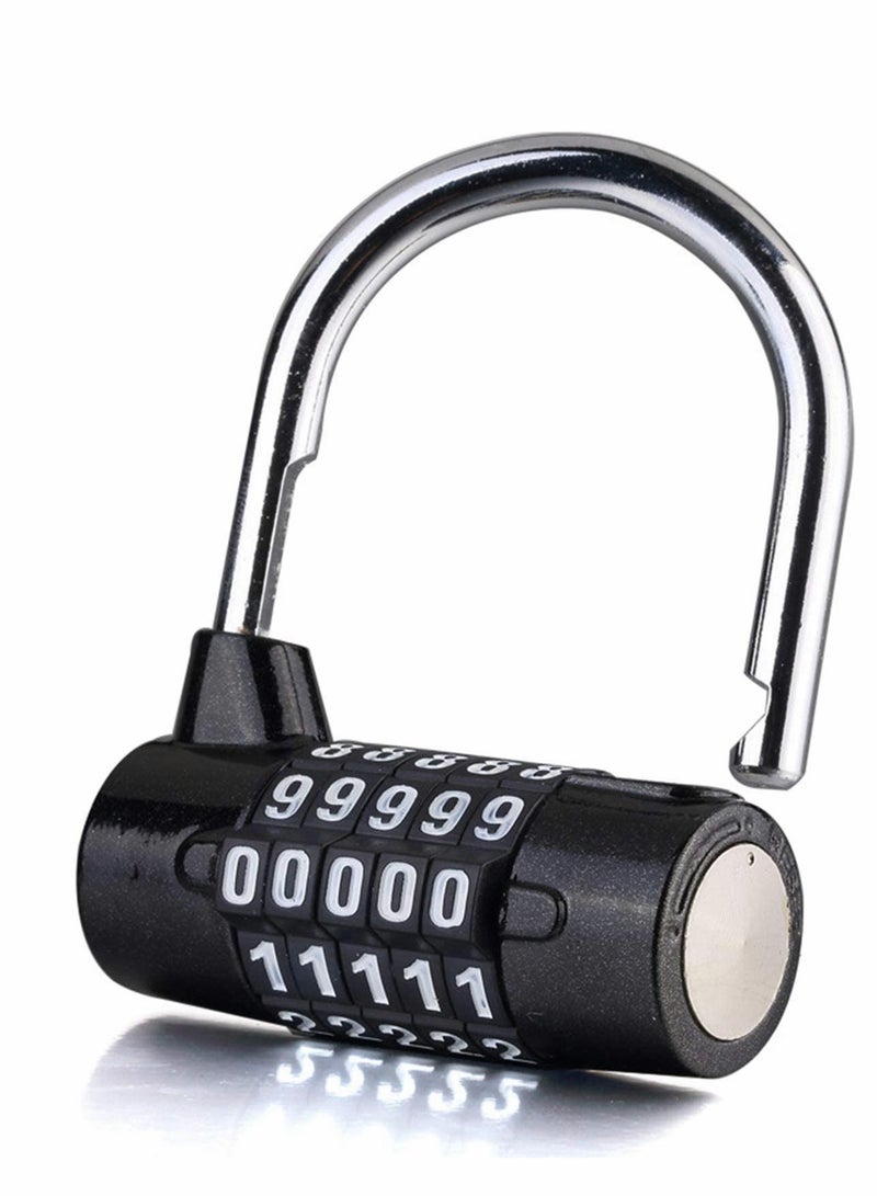 Combination Padlock, Lengthened Lock, Long Shackle Gym Luggage Travel Updated Safety Lock for Locker, Toolbox, Closet, Luggage, Gate(Black) - Image 1