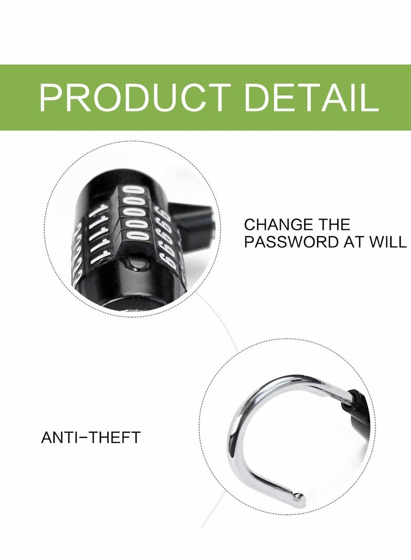 Combination Padlock, Lengthened Lock, Long Shackle Gym Luggage Travel Updated Safety Lock for Locker, Toolbox, Closet, Luggage, Gate(Black) - Image 5