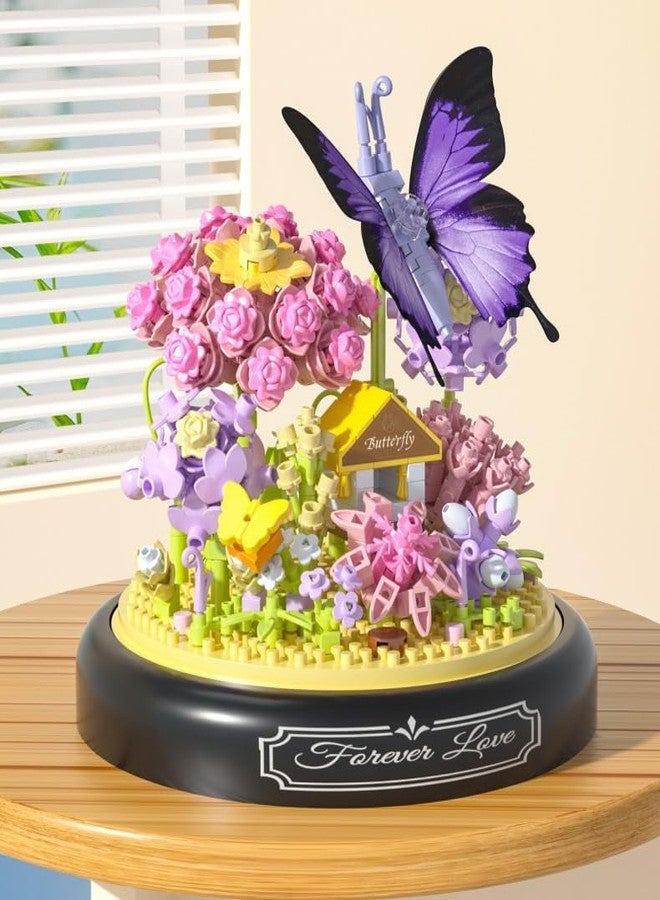 apcute 582 PCS Micro Brick Flower Butterfly Bouquet Building Sets, Animals Botanical Collection Blocks Model for Adult Toys,Home Decor and Office Art Creative Gift Women, Mom,Girl - Valentine’s Day Gift - Image 2