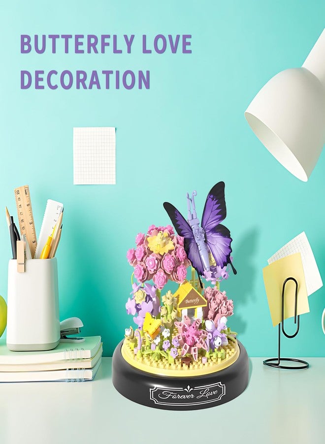 apcute 582 PCS Micro Brick Flower Butterfly Bouquet Building Sets, Animals Botanical Collection Blocks Model for Adult Toys,Home Decor and Office Art Creative Gift Women, Mom,Girl - Valentine’s Day Gift - Image 4