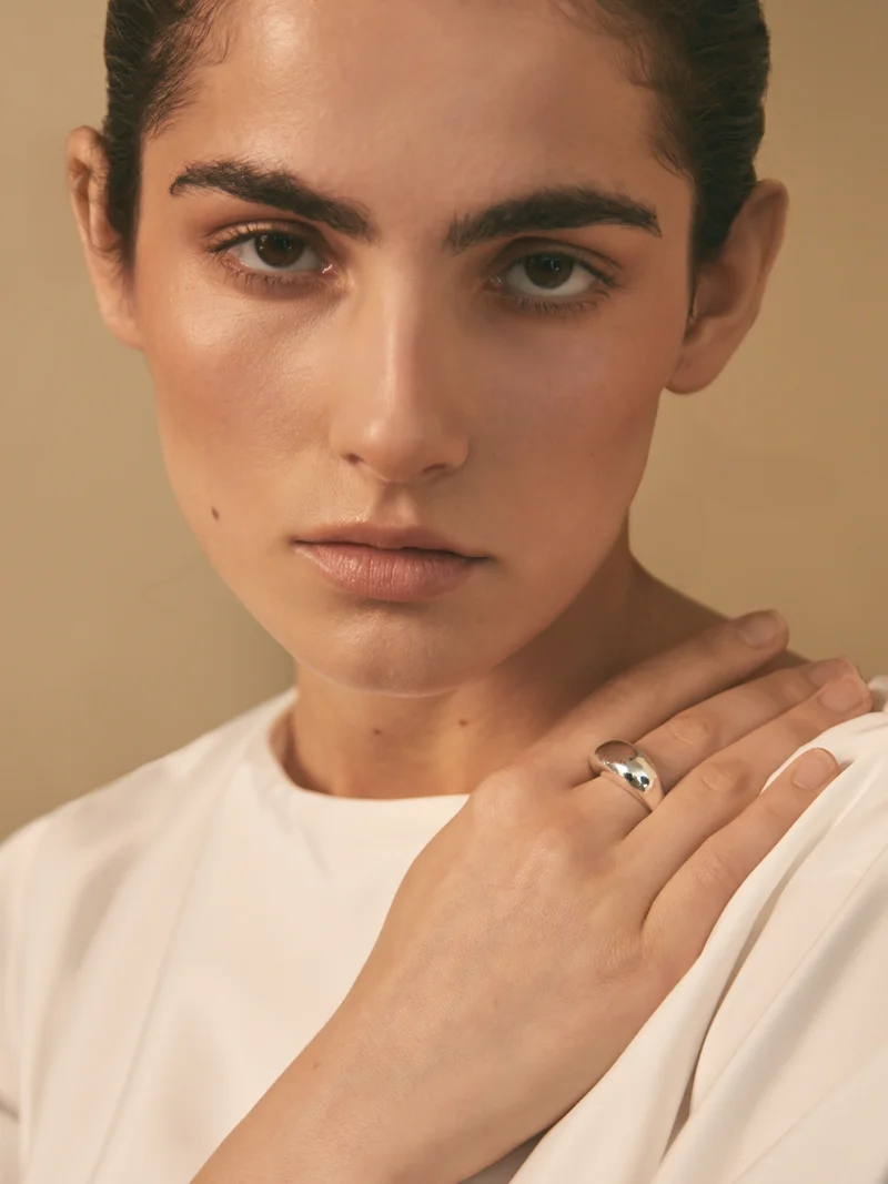 Lichi  Smooth metal puffed ring for Women | Best Price UAE