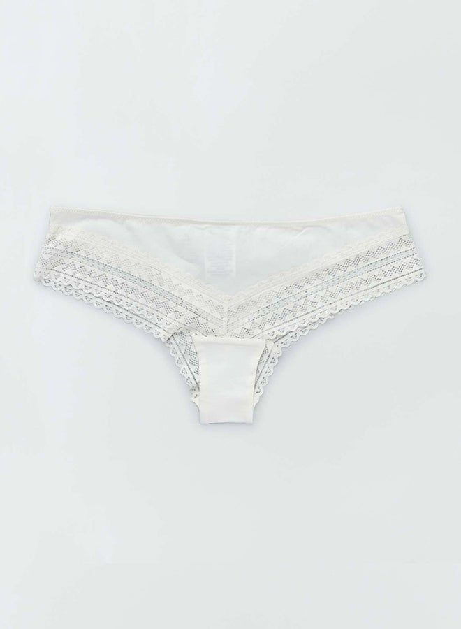 Kiabi Pack of 3 pairs of plain  cotton and lace brazillian briefs - Image 4