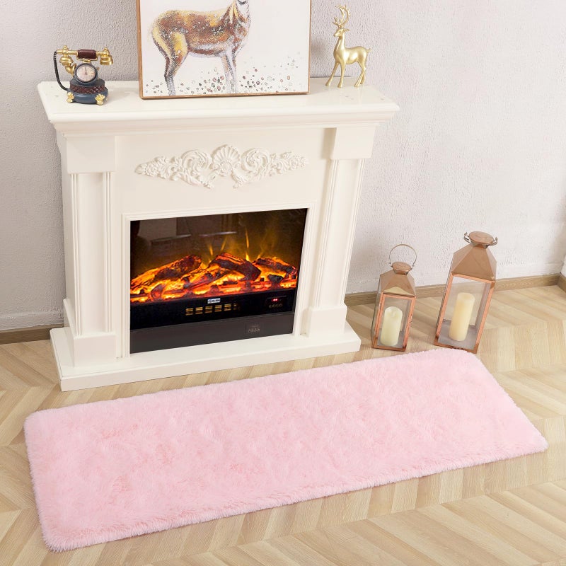 DETUM Pink Rug for Girls Room Decor  2X6 Runner Rugs for Bedroom Fluffy Furry Area Rugs for Kids Bedroom  Long Rugs for Hallyway Entryway Kitchen Bedside Soft Dorm Rug for College Room Decor - Image 1