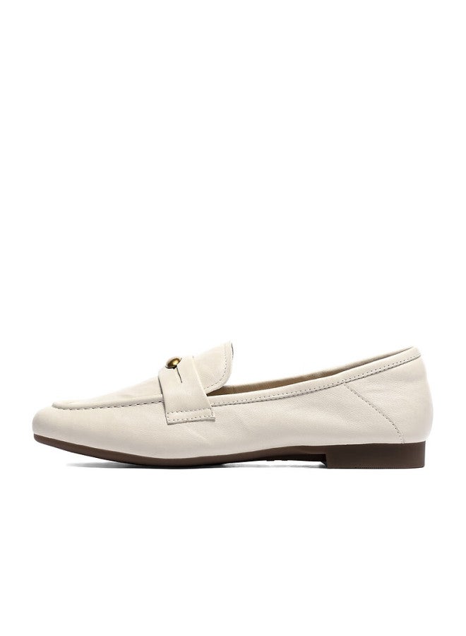 Senda a Little Golden Bean Loafers Women Spring Autumn Lambskin Commuter Flats Xuj01ca5 Off-white 35 - Image 4