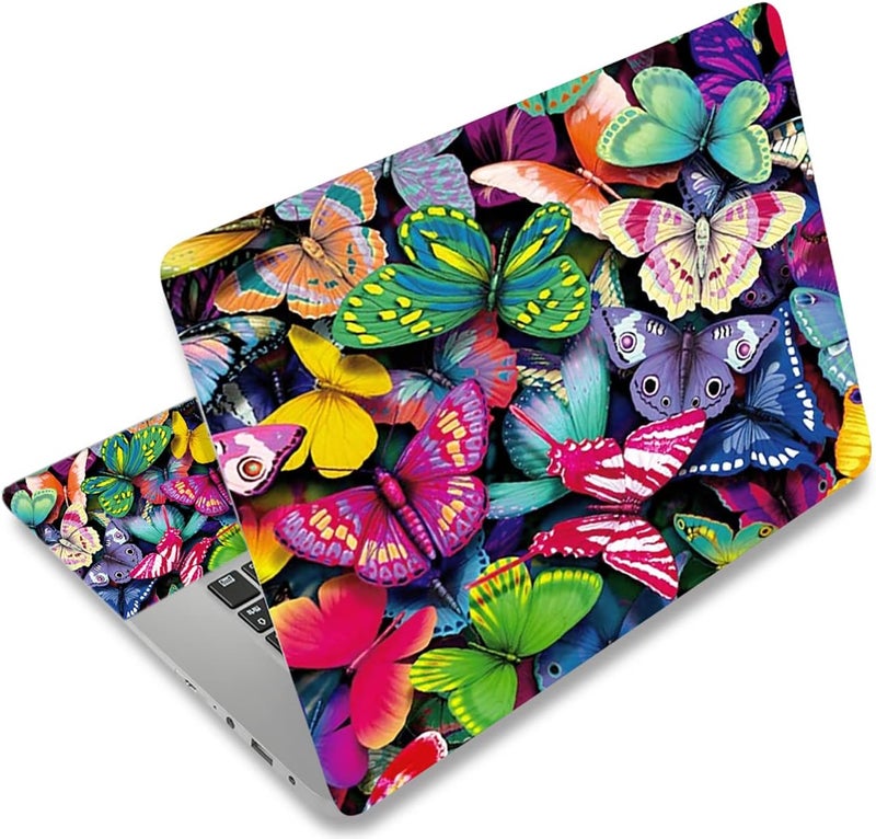 icolor Pretty Butterflies Fashion Netbook Laptop Skin Sticker Reusable Protector Cover Case for 11.6-15.6 Inch - Image 1