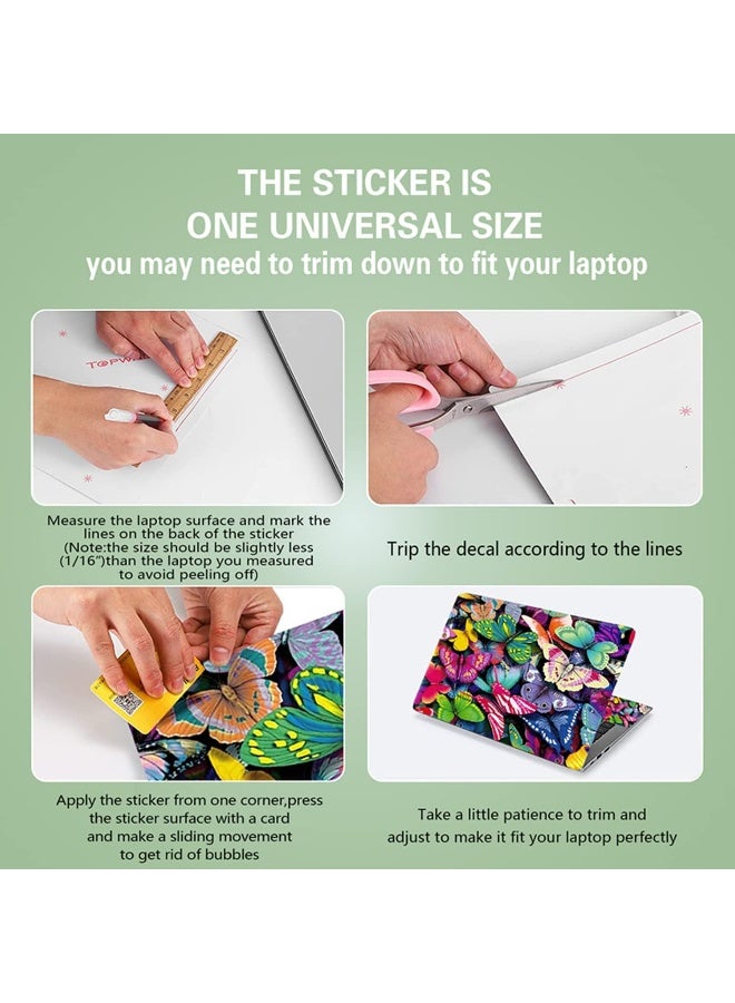 icolor Pretty Butterflies Fashion Netbook Laptop Skin Sticker Reusable Protector Cover Case for 11.6-15.6 Inch - Image 3