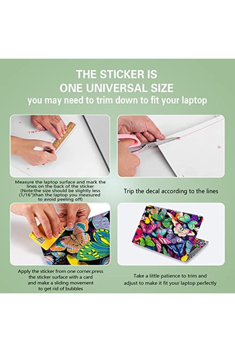 icolor Pretty Butterflies Fashion Netbook Laptop Skin Sticker Reusable Protector Cover Case for 11.6-15.6 Inch - Image 4