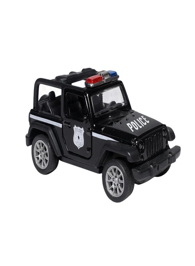 Speedyz Police Jeep Force Black Toydiecast Metal Car - 1:32 Scale with Opening Doors & Pull-Back Action | Fun Toy for Kids & Collectors - Image 1