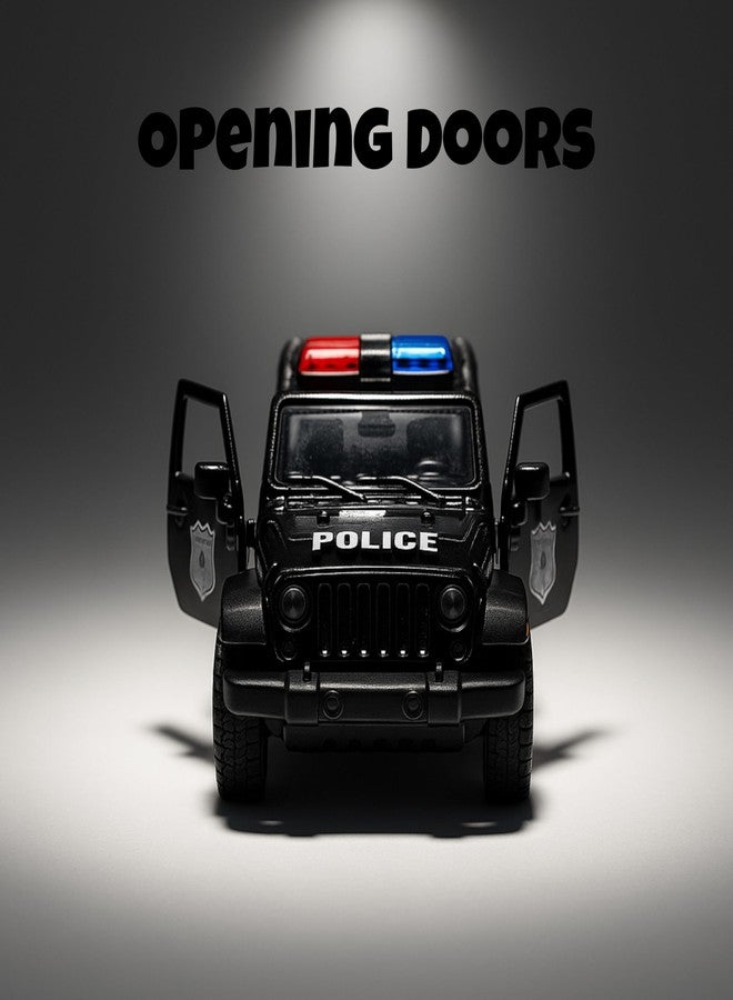 Speedyz Police Jeep Force Black Toydiecast Metal Car - 1:32 Scale with Opening Doors & Pull-Back Action | Fun Toy for Kids & Collectors - Image 3