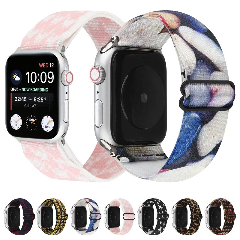 Ethnic Style Buckle Watch Band For Apple Watch Ultra 49mm&Watch Ultra 2 49mm / Series 9&8&7 45mm / SE 3&SE 2&6&SE&5&4 44mm / 3&2&1 42mm(Brown Leopard)