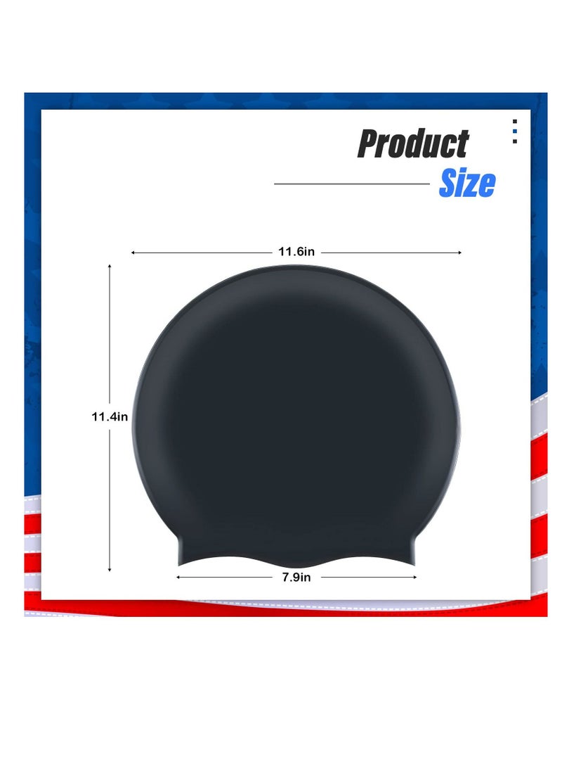 Excefore - Silicone Swim Cap for Women Men Extra Large Special Design Swimming Cap Waterproof Bathing Cap Swim Hat for Very Long Hair Braids Thick Curly Hair Keep Your Hair Dry - Image 1