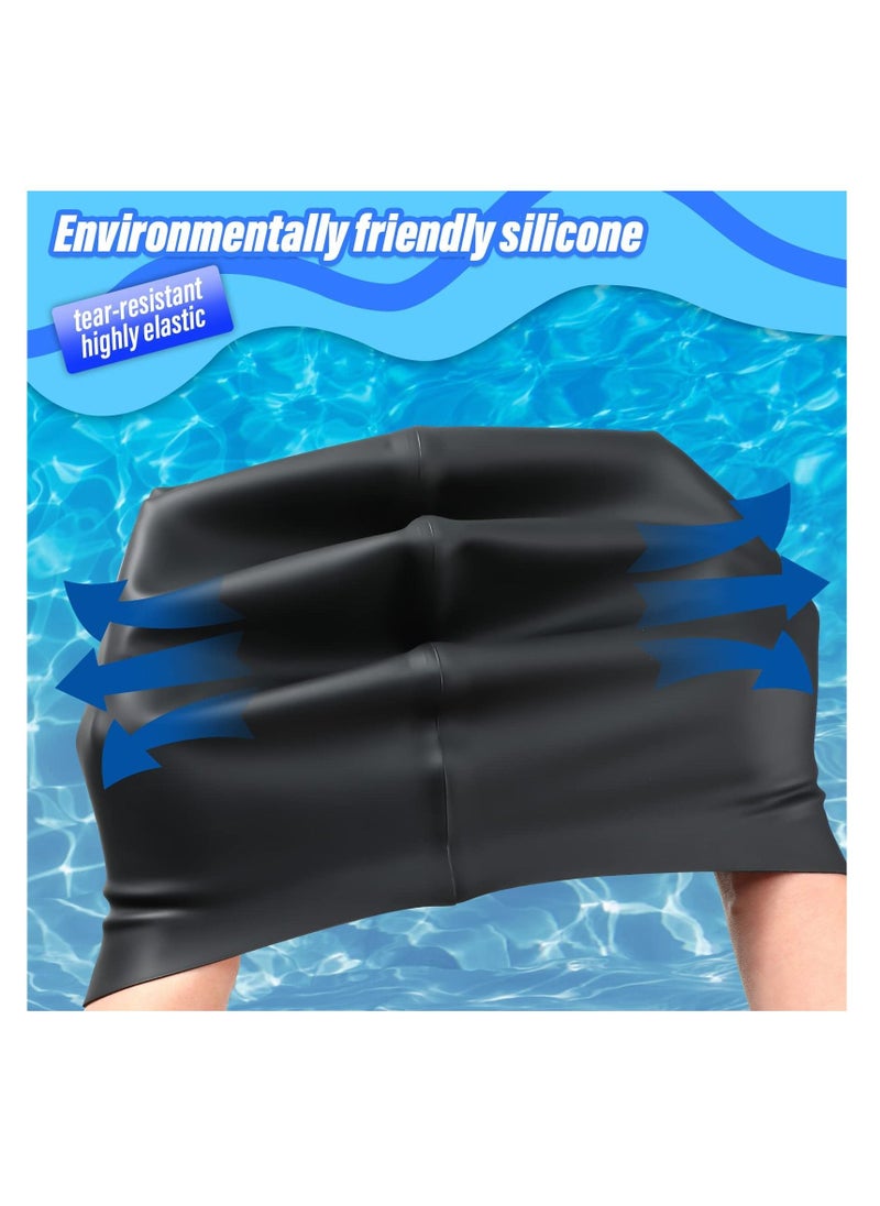 Excefore - Silicone Swim Cap for Women Men Extra Large Special Design Swimming Cap Waterproof Bathing Cap Swim Hat for Very Long Hair Braids Thick Curly Hair Keep Your Hair Dry - Image 1