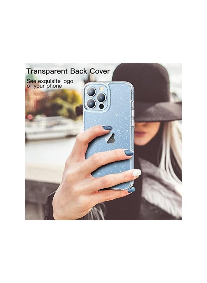 Jetech Glitter Case for iPhone 13 Pro 6.1-Inch, Bling Sparkle Shockproof Phone Bumper Cover, Cute Sparkly for Women and Girls (Clear) - Image 4