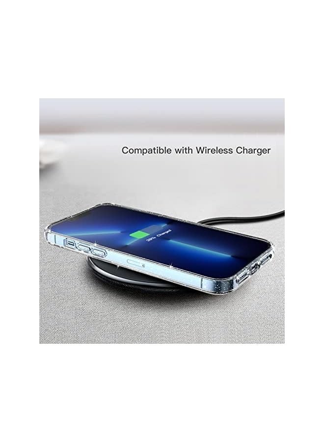 Jetech Glitter Case for iPhone 13 Pro 6.1-Inch, Bling Sparkle Shockproof Phone Bumper Cover, Cute Sparkly for Women and Girls (Clear) - Image 5