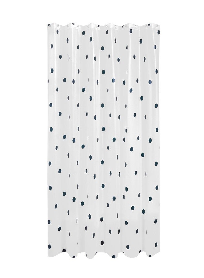 InterDesign iDesign Dots PEVA Shower Curtain- Water Resistant Bathroom Shower Curtain with 12 Rust Resistant Metal Grommets for Shower or Tub - Perfect for Master and Guest Bathroom - 72" x 72" - Black/Frost - Image 1