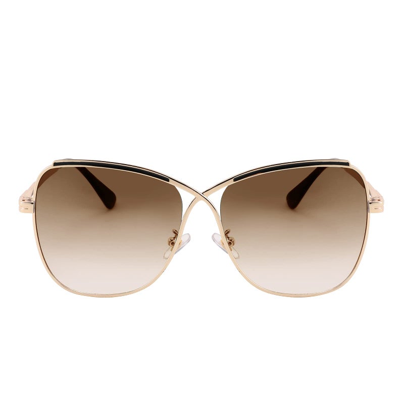 FEISEDY FEISEDY Womens Aviator Sunglasses Oversized Butterfly X Shape Design Cateye Cute Lady Sunglasses B2738  - Image 1