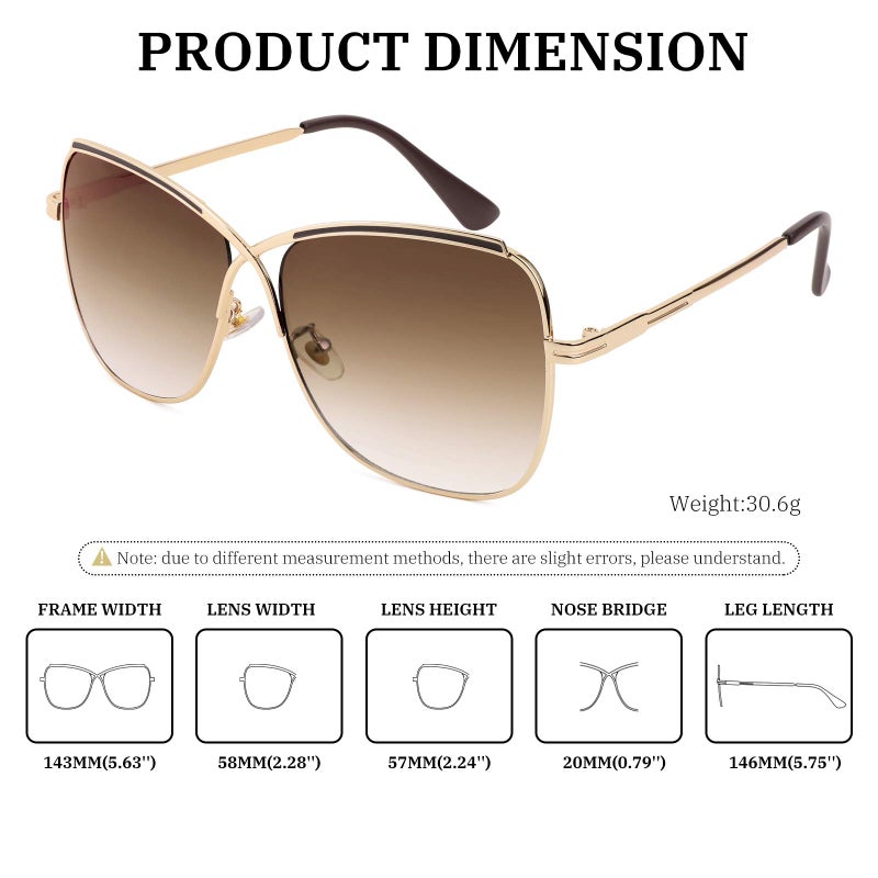 FEISEDY FEISEDY Womens Aviator Sunglasses Oversized Butterfly X Shape Design Cateye Cute Lady Sunglasses B2738  - Image 5