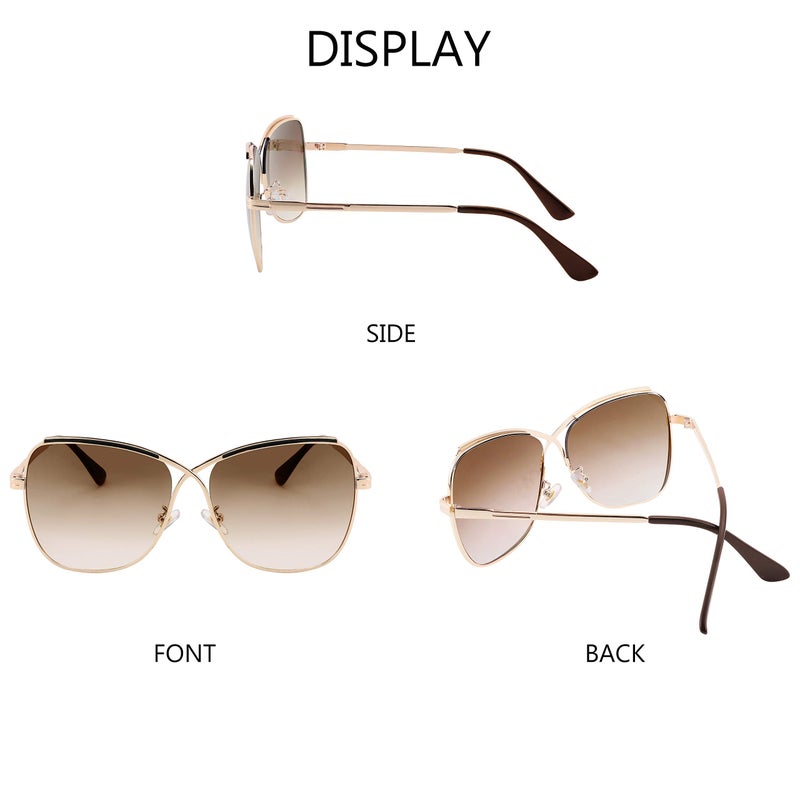 FEISEDY FEISEDY Womens Aviator Sunglasses Oversized Butterfly X Shape Design Cateye Cute Lady Sunglasses B2738  - Image 4
