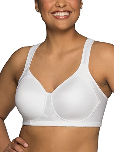 Vanity Fair Womens Medium Impact Sports For Breathable, Moisture Wicking, Padded Cups Up To Ddd Bra, Wireless - White, 42D US - Image 4