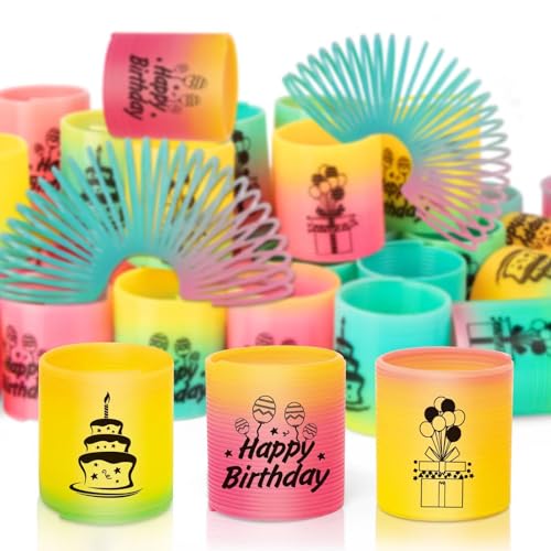 CLEVERZONE 36 Pack Spring Rainbow Magic Fidget Stress Coil Mini Springs Bulk Toys Party Favor For Kids Birthday Carnival Prize Goodie Bag Stuffers For Boys Girls Birthday - Image 1