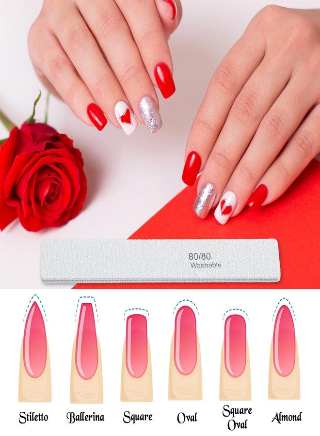 Jutom 150 Pcs Rectangle Nail File 80/80 Grit Professional Emery Board Bulk Washable Double Sided Nail Buffer Reusable Buffering Manicure Tools for Nail Tech Acrylic Nails Fake Nails - Image 3